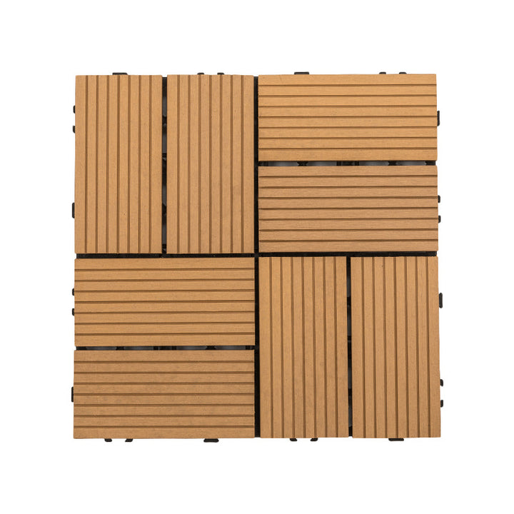 Lisslune | Deck Plank Loose Lay Manufactured Wood Panels Patio Tiles Outdoor Flooring