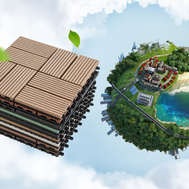 Lisslune | Deck Plank Loose Lay Manufactured Wood Panels Patio Tiles Outdoor Flooring