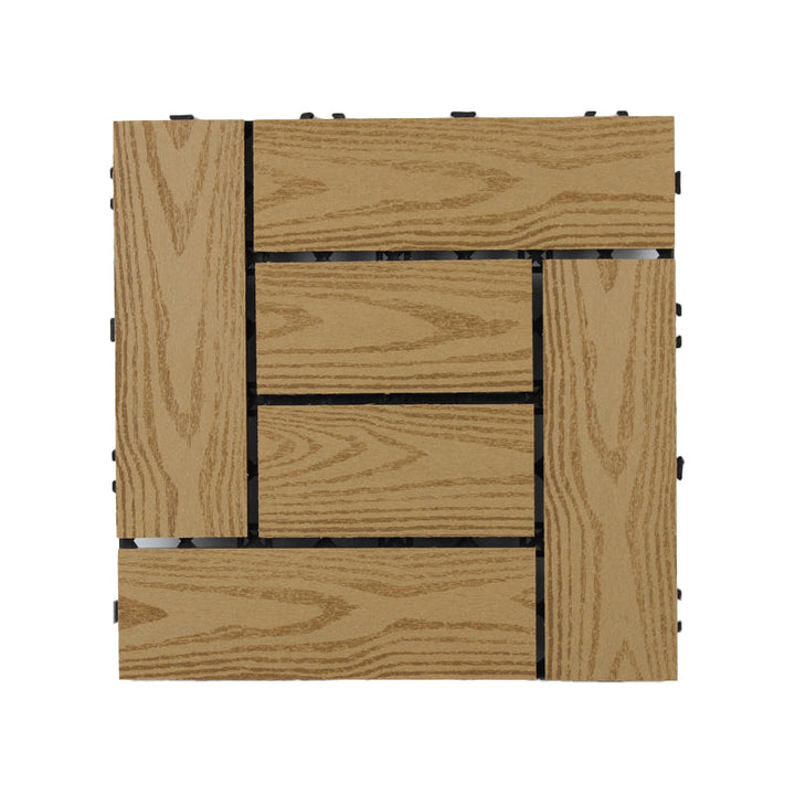 Lisslune | Deck Plank Loose Lay Manufactured Wood Panels Patio Tiles Outdoor Flooring