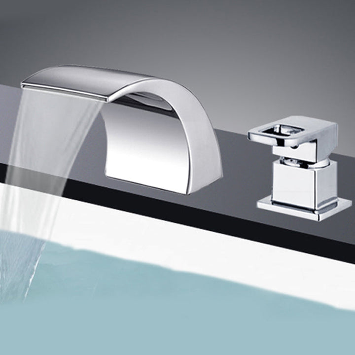 Lisslune | Modern Brass Roman Bathtub Faucet Waterfall Spout Bathtub Faucet