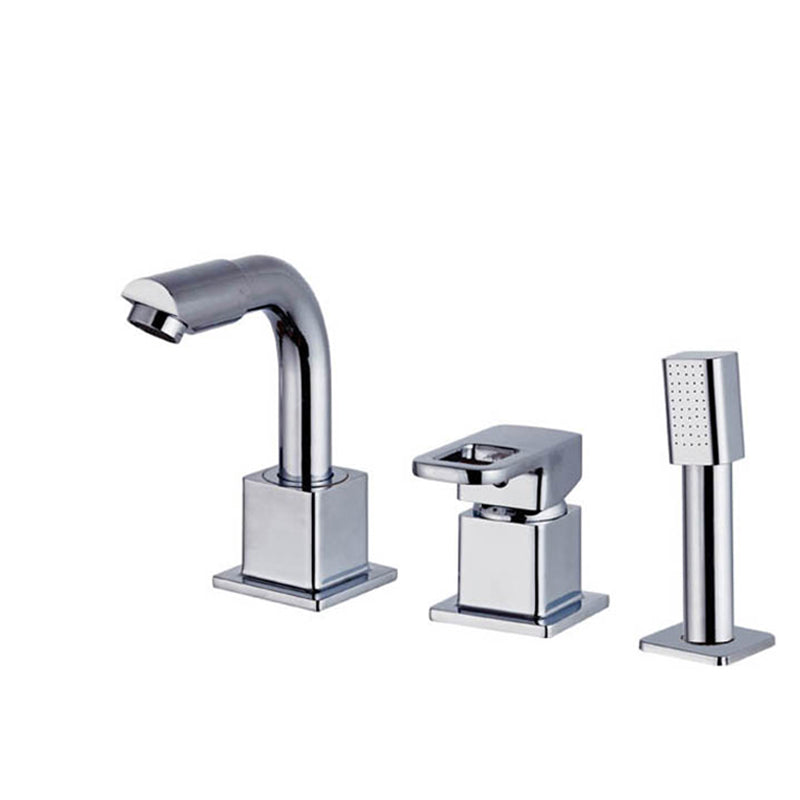 Lisslune | Chrome Bath Faucet Trim with Lever Handle Deck Mounted Bathtub Faucet
