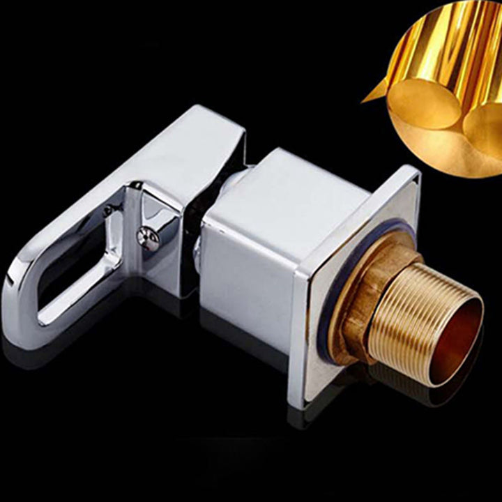 Lisslune | Chrome Bath Faucet Trim with Lever Handle Deck Mounted Bathtub Faucet