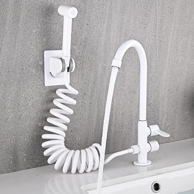 Lisslune | Single Cold Water Valve Uniform Color High Arc Deck Mounted Bathtub Faucet