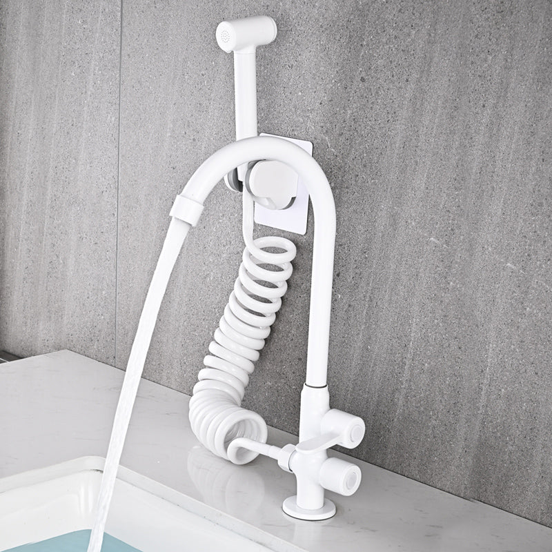 Lisslune | Single Cold Water Valve Uniform Color High Arc Deck Mounted Bathtub Faucet