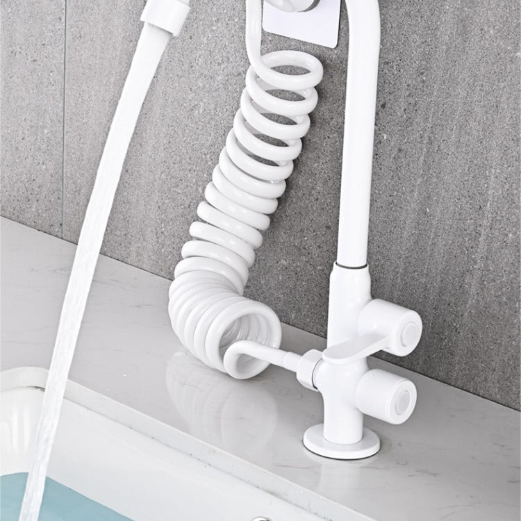 Lisslune | Single Cold Water Valve Uniform Color High Arc Deck Mounted Bathtub Faucet