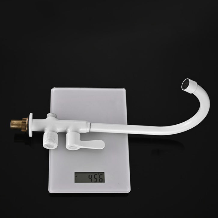 Lisslune | Single Cold Water Valve Uniform Color High Arc Deck Mounted Bathtub Faucet