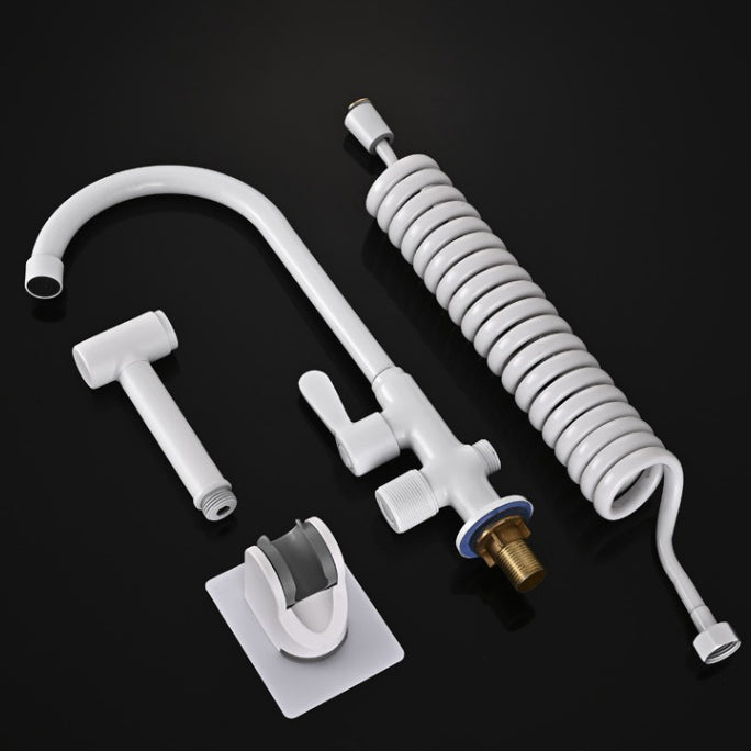 Lisslune | Single Cold Water Valve Uniform Color High Arc Deck Mounted Bathtub Faucet