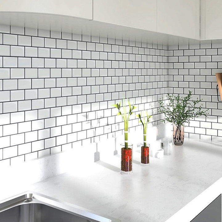 Lisslune | Plastic Peel and Stick Wall Tiles 3D Square Peel and Stick Backing