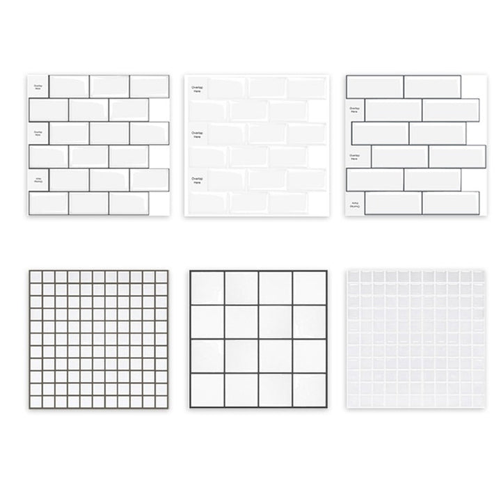 Lisslune | Plastic Peel and Stick Wall Tiles 3D Square Peel and Stick Backing