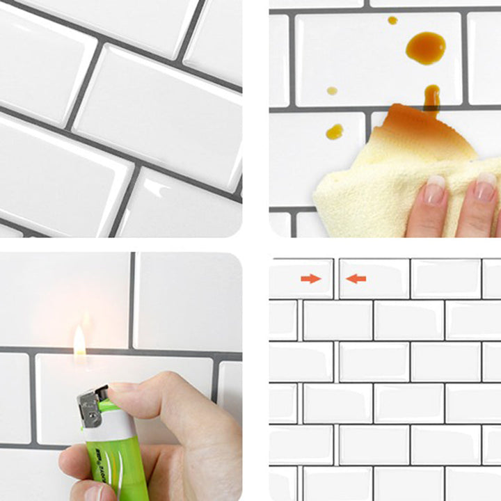 Lisslune | Plastic Peel and Stick Wall Tiles 3D Square Peel and Stick Backing