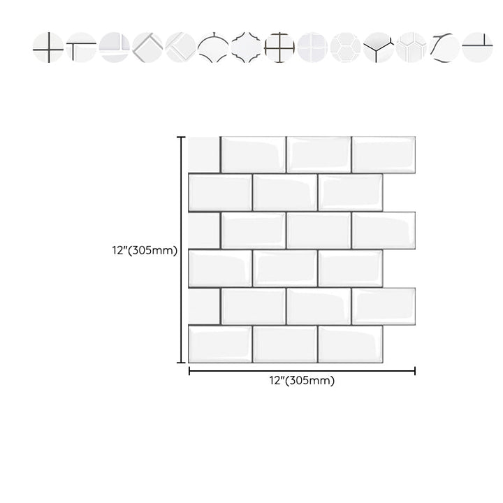 Lisslune | Plastic Peel and Stick Wall Tiles 3D Square Peel and Stick Backing