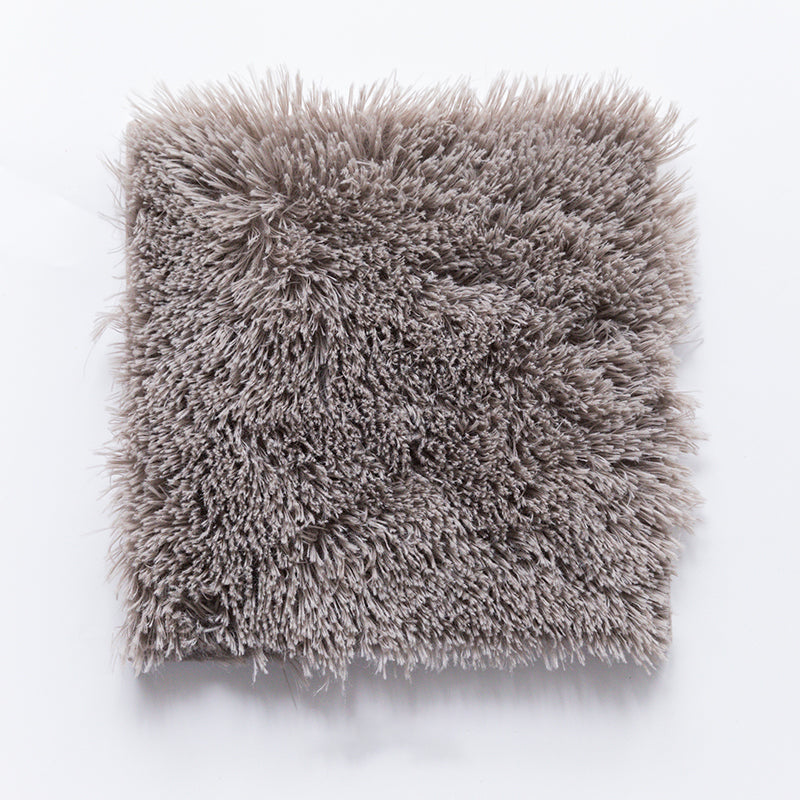 Lisslune | Bedroom Carpet Tiles Solid Color Square Shag Stain Resistant Carpet Tiles