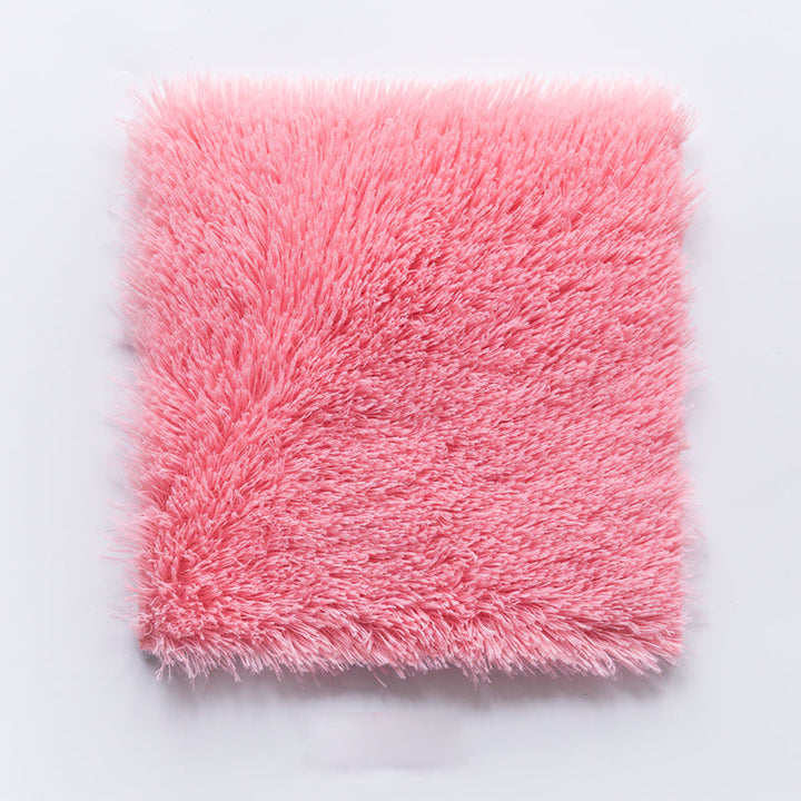 Lisslune | Bedroom Carpet Tiles Solid Color Square Shag Stain Resistant Carpet Tiles