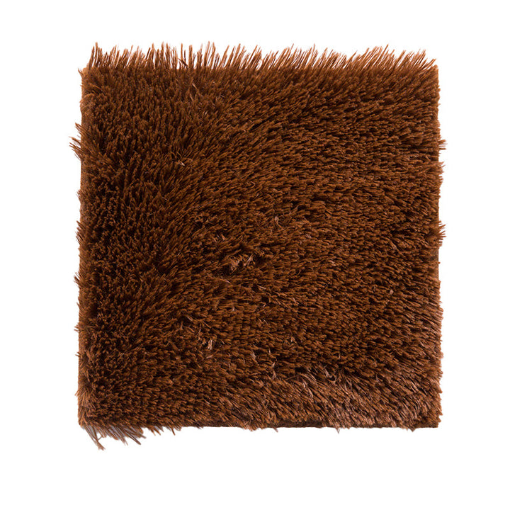 Lisslune | Bedroom Carpet Tiles Solid Color Square Shag Stain Resistant Carpet Tiles