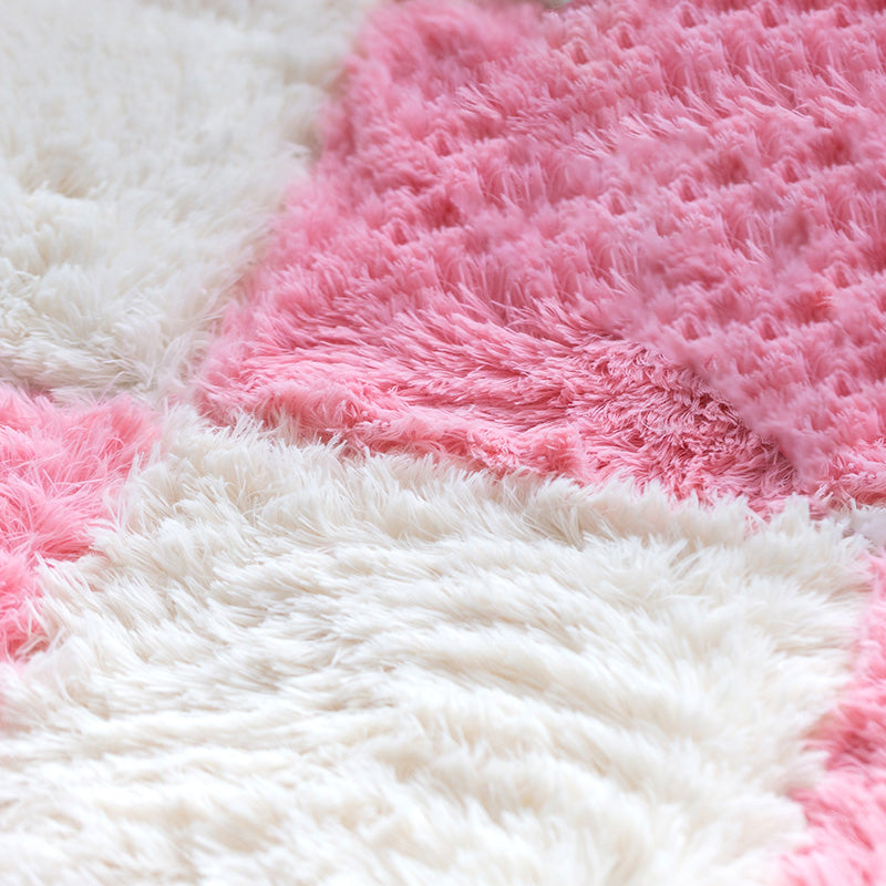 Lisslune | Bedroom Carpet Tiles Solid Color Square Shag Stain Resistant Carpet Tiles