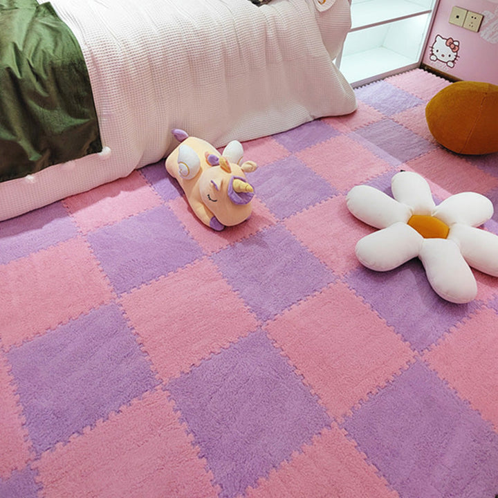 Lisslune | Modern Tiles and Carpet Plush Cut Composite Non-Slip Carpet Tiles