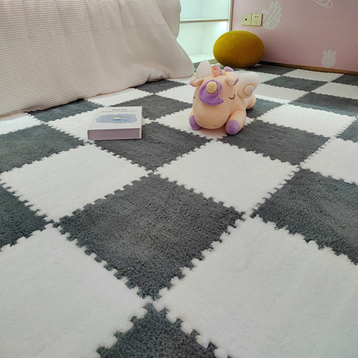 Lisslune | Modern Tiles and Carpet Plush Cut Composite Non-Slip Carpet Tiles