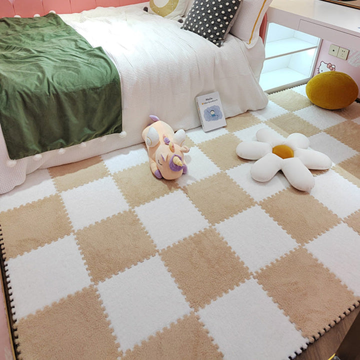 Lisslune | Modern Tiles and Carpet Plush Cut Composite Non-Slip Carpet Tiles