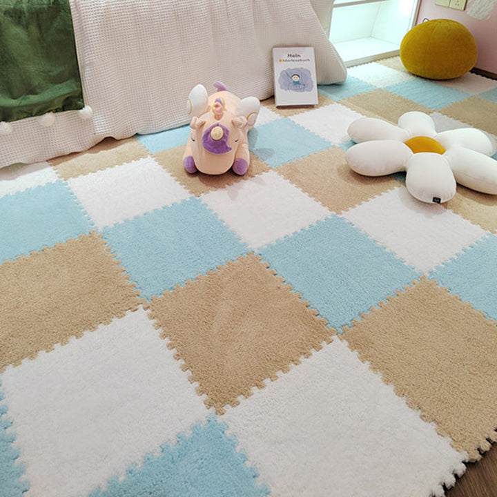 Lisslune | Modern Tiles and Carpet Plush Cut Composite Non-Slip Carpet Tiles