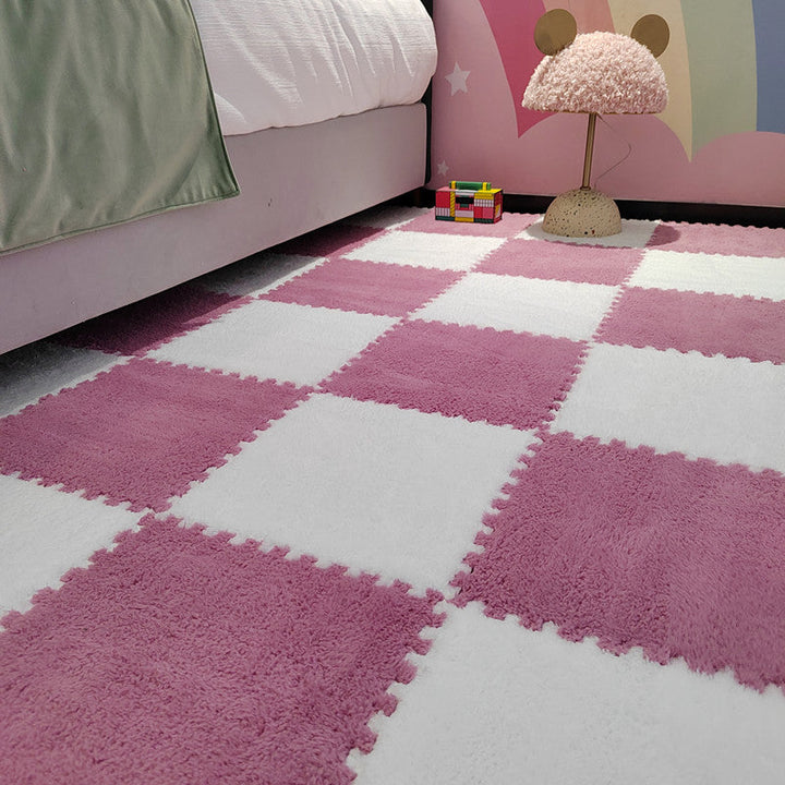 Lisslune | Modern Tiles and Carpet Plush Cut Composite Non-Slip Carpet Tiles