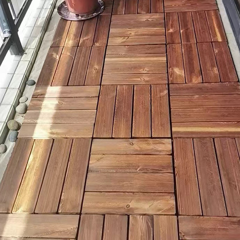 Lisslune | Tradition wood tile wire-brushed square engineered wood for patio garden