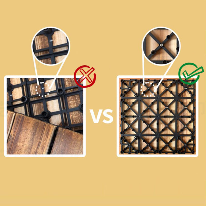 Lisslune | Tradition wood tile wire-brushed square engineered wood for patio garden