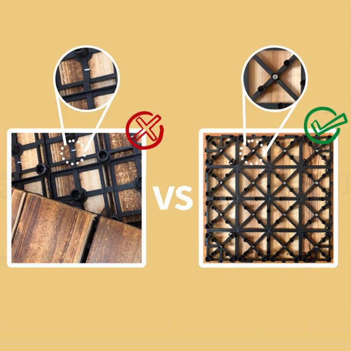 Lisslune | Tradition wood tile wire-brushed square engineered wood for patio garden