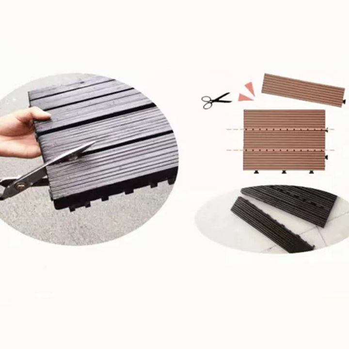 Lisslune | Tradition wood tile wire-brushed square engineered wood for patio garden