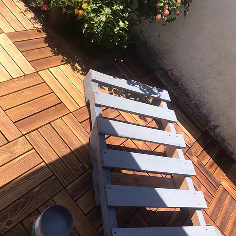 Lisslune | Tradition wood tile wire-brushed square engineered wood for patio garden