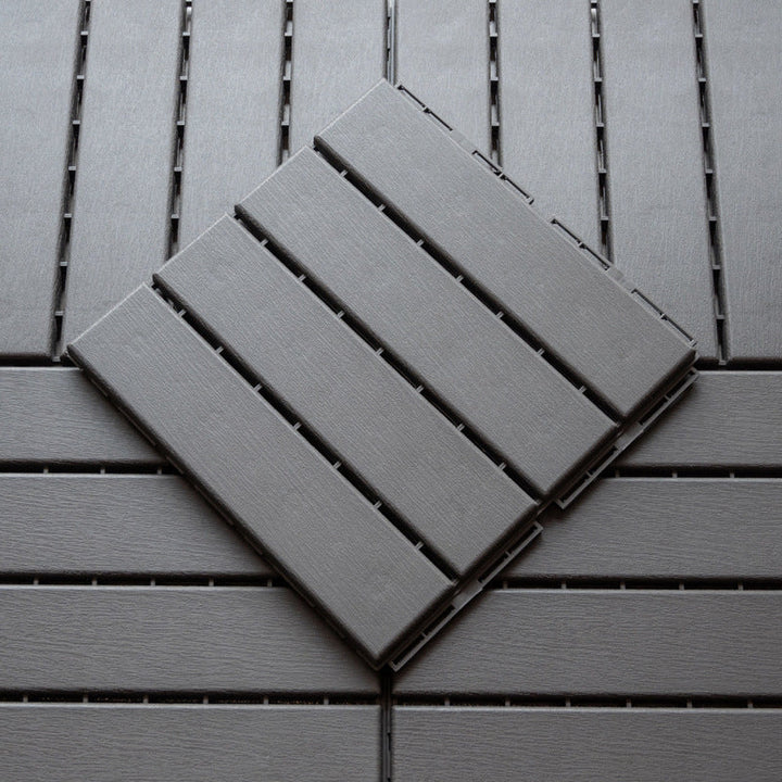 Lisslune | Contemporary square wooden tile smooth brown engineered wood for patio garden