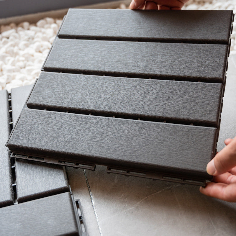 Lisslune | Contemporary square wooden tile smooth brown engineered wood for patio garden