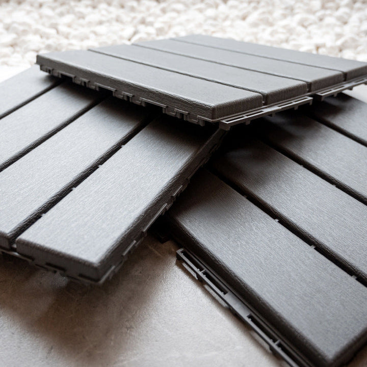 Lisslune | Contemporary square wooden tile smooth brown engineered wood for patio garden