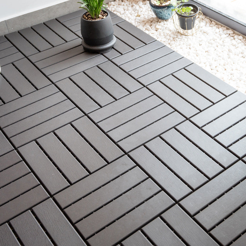 Lisslune | Contemporary square wooden tile smooth brown engineered wood for patio garden