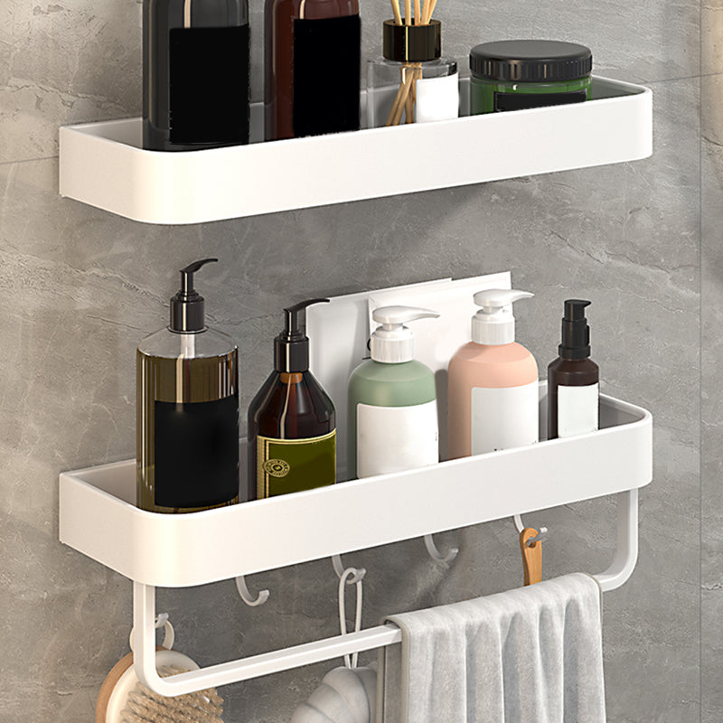 Lisslune | White 2-piece Bathroom Hardware Modern Bathroom Accessories Set, Bathroom Shelf