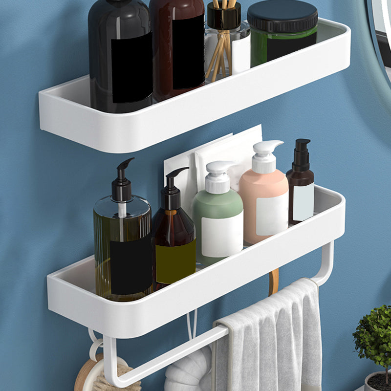 Lisslune | White 2-piece Bathroom Hardware Modern Bathroom Accessories Set, Bathroom Shelf