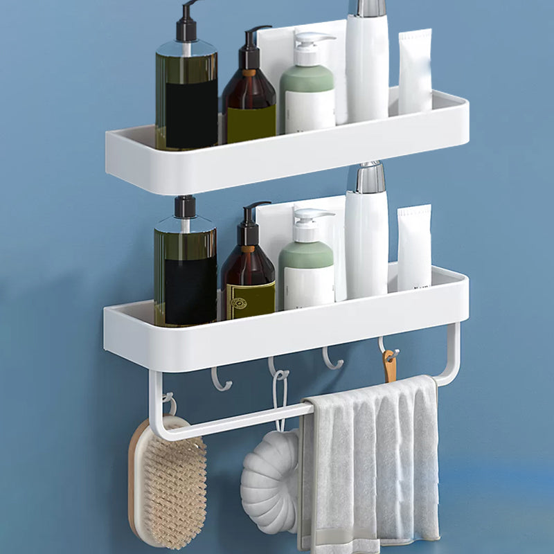 Lisslune | White 2-piece Bathroom Hardware Modern Bathroom Accessories Set, Bathroom Shelf