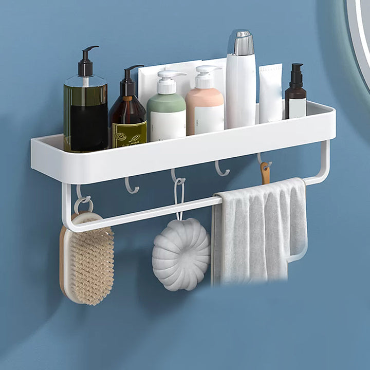 Lisslune | White 2-piece Bathroom Hardware Modern Bathroom Accessories Set, Bathroom Shelf