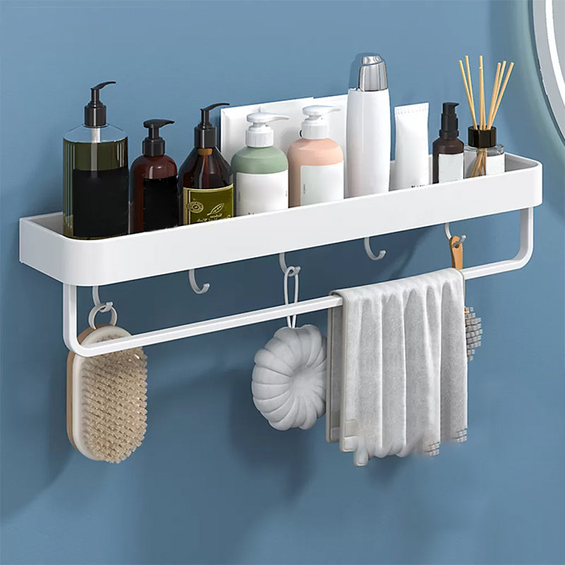 Lisslune | White 2-piece Bathroom Hardware Modern Bathroom Accessories Set, Bathroom Shelf