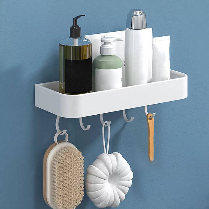 Lisslune | White 2-piece Bathroom Hardware Modern Bathroom Accessories Set, Bathroom Shelf