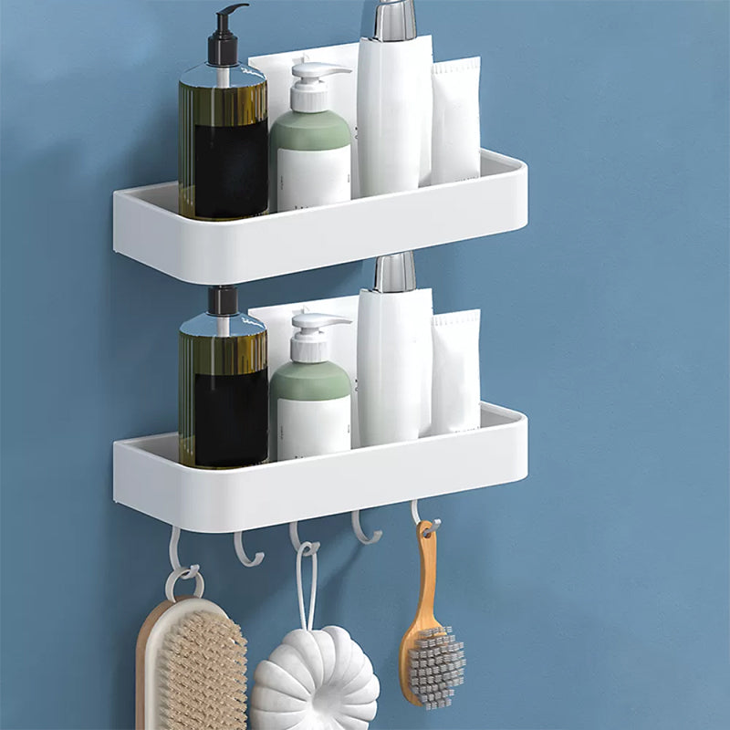 Lisslune | White 2-piece Bathroom Hardware Modern Bathroom Accessories Set, Bathroom Shelf