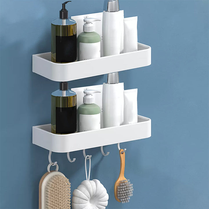 Lisslune | White 2-piece Bathroom Hardware Modern Bathroom Accessories Set, Bathroom Shelf