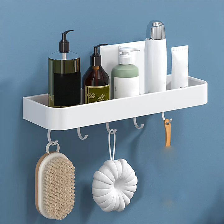 Lisslune | White 2-piece Bathroom Hardware Modern Bathroom Accessories Set, Bathroom Shelf