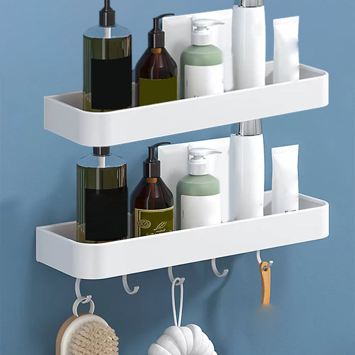 Lisslune | White 2-piece Bathroom Hardware Modern Bathroom Accessories Set, Bathroom Shelf