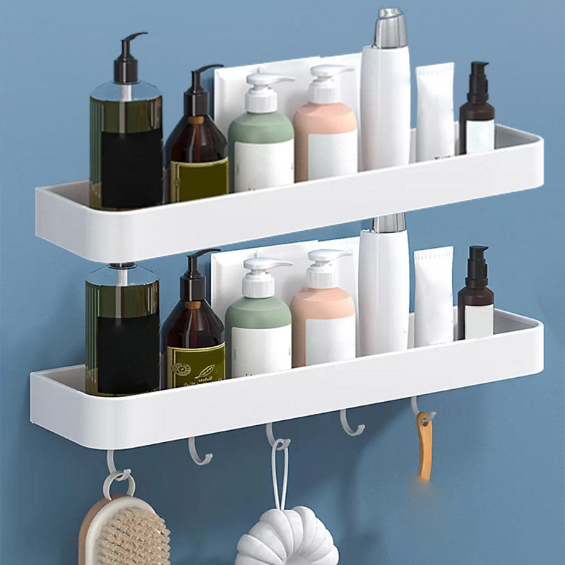 Lisslune | White 2-piece Bathroom Hardware Modern Bathroom Accessories Set, Bathroom Shelf