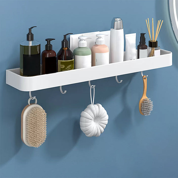 Lisslune | White 2-piece Bathroom Hardware Modern Bathroom Accessories Set, Bathroom Shelf