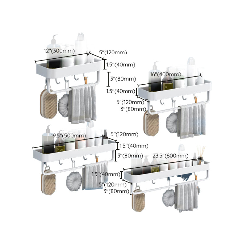 Lisslune | White 2-piece Bathroom Hardware Modern Bathroom Accessories Set, Bathroom Shelf