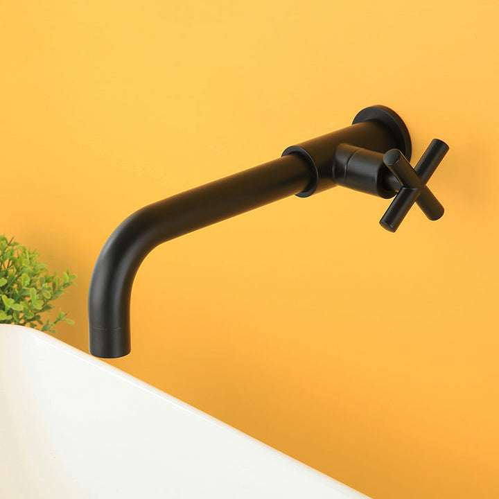 Lisslune | Widely used wall-mounted bathroom sink faucet cross handle low arch faucet