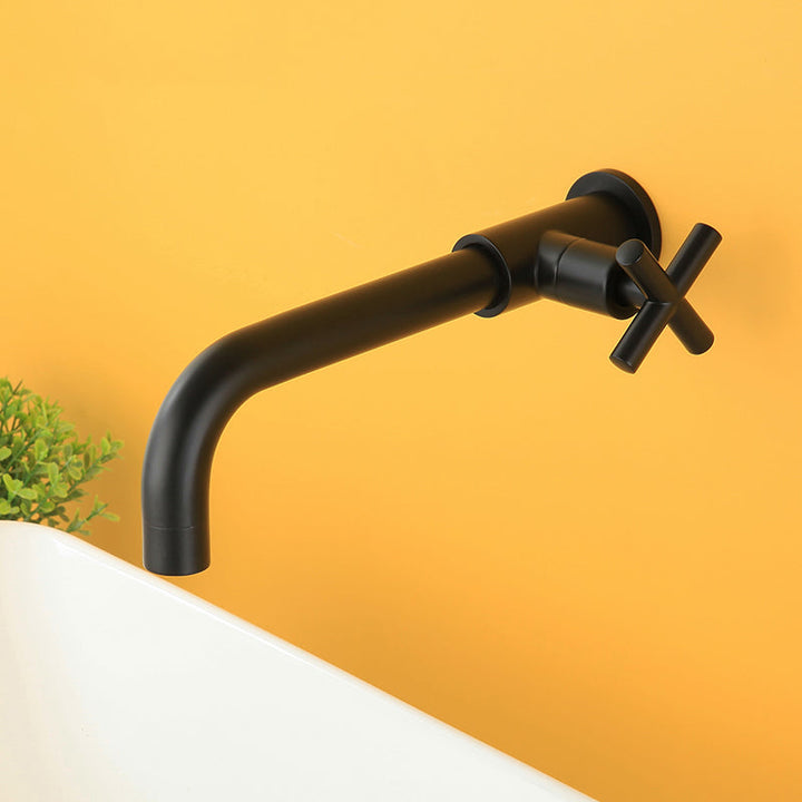 Lisslune | Widely used wall-mounted bathroom sink faucet cross handle low arch faucet
