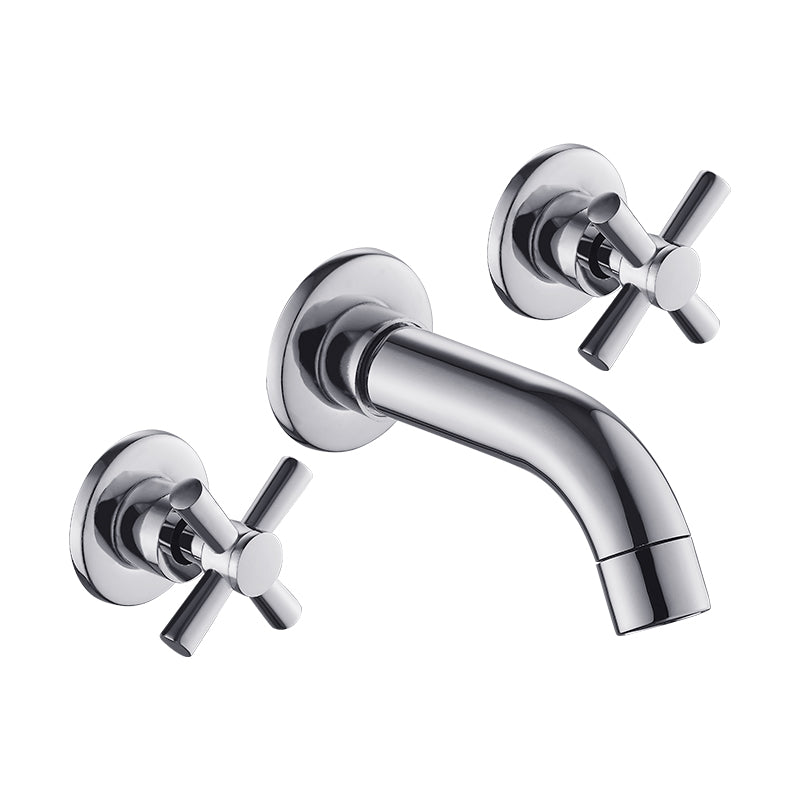 Lisslune | Modern bathroom faucet wall-mounted cross handles low arc faucet
