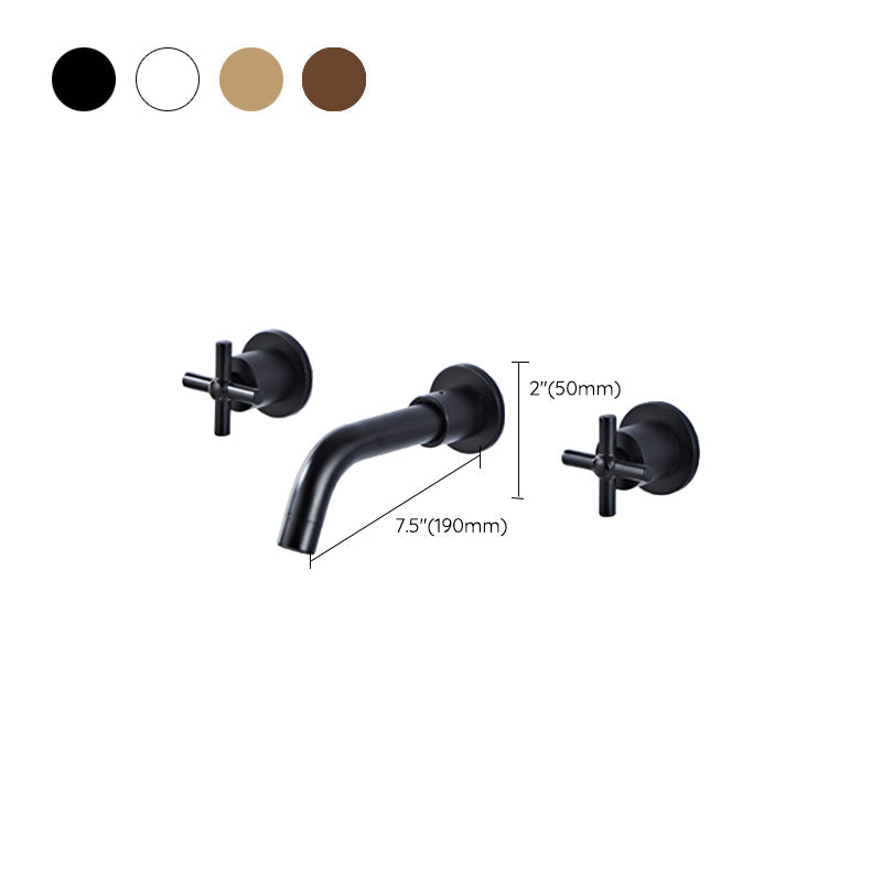 Lisslune | Modern bathroom faucet wall-mounted cross handles low arc faucet